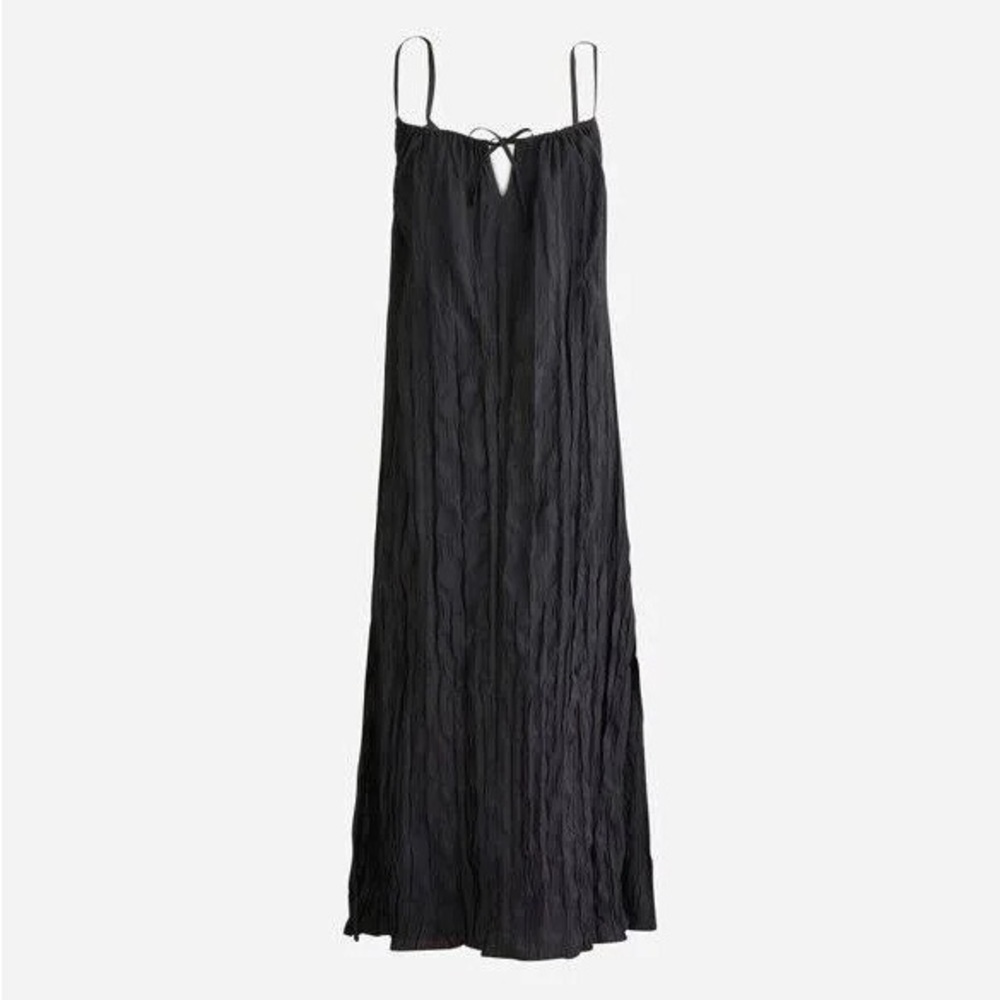 J Crew Crinkled side-slit midi dress